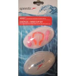  Speedo Adult Ear Plug and Nose Clip Set   Pink Sports 
