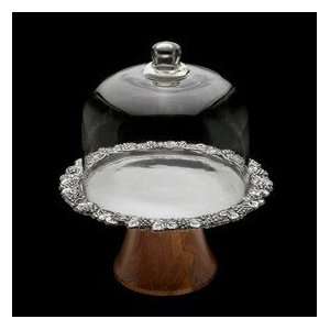    Arthur Court Grape Wood Cake Plate with Dome