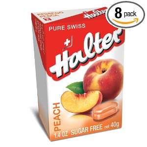 Halter Sugar Free Candies, Peach, 1.4000 Ounce (Pack of 8)  