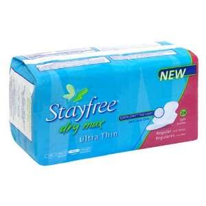  Stayfree Dry Max Ultra Thin Pads, Regular with Wings, 24 