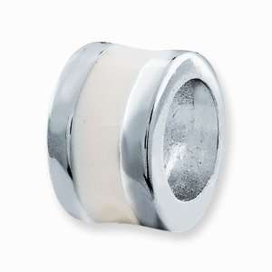   Silver Cream Enameled Spacer Enhancer Vishal Jewelry Jewelry