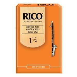  Rico Contra Bass Clarinet Reeds, Strength 1.5, 10 pack 