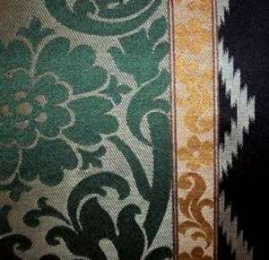  CLARENCE HOUSE Teal Italian Damask Stripe Decorating Fabric  