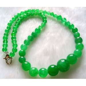  Stunning Green Jade Beads Necklace 