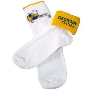   Tech Yellow Jackets White Ladies (2503) 9 11 Socks