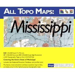   iGage All Topo Maps Mississippi Map CD ROM (Windows) GPS & Navigation