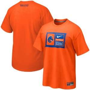  Nike Boise State Broncos 2011 Team Issue T shirt   Orange 
