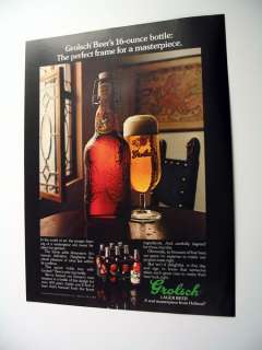 Grolsch Beer Wire Top Bottle 1981 print Ad  