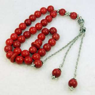   Red turquoise Prayer beads Islamic Muslim Tasbih   