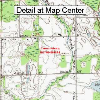 USGS Topographic Quadrangle Map   Cannonsburg, Michigan (Folded 