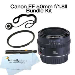  Canon EF 50mm f/1.8 II Lens With 52mm UV + Care Package 