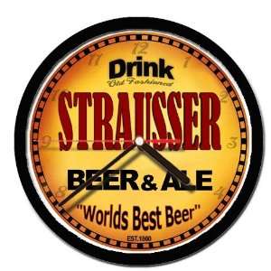  STRAUSSER beer and ale cerveza wall clock 