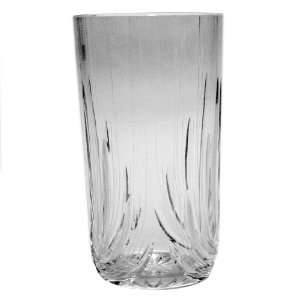  CUT Crystal Vase with Straight Lines 8.75 Inches