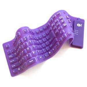  HK Wired Flexible Waterproof Purple Silicone soft keyboard 