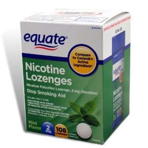  Equate Nicotine Lozenge Stop Smoking Aid, Mint Flavor 2 mg 