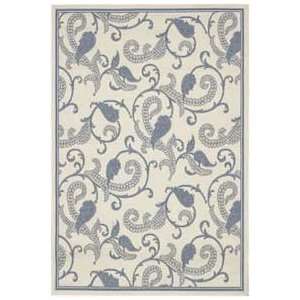  Couristan Recife Paisley Scroll White and Blue 11807684 