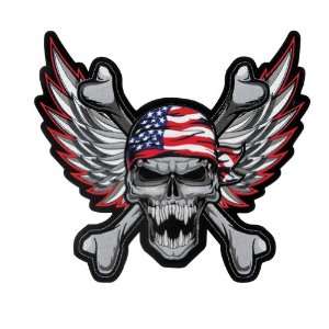 Lethal Threat Decals WING USA SKULL 11X11.5 3PK Casual Accessories 