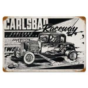  Carlsbad Raceway Automotive Vintage Metal Sign   Victory 
