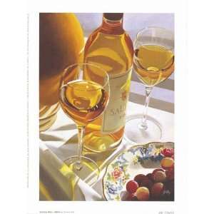  Sharing Wine   White Poster Print
