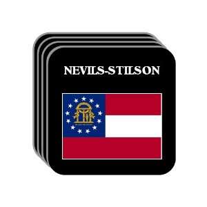  US State Flag   NEVILS STILSON, Georgia (GA) Set of 4 Mini 