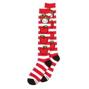   Hello Kitty Red Apple Striped Knee High Socks SANSK0059 Toys & Games
