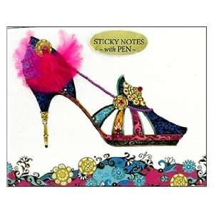  Pictura Sticky Notes w/Pen Head Heels Feather Blue Arts 