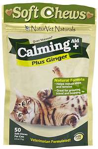 NaturVet Calming Aid Plus Ginger Soft Chews (50 Chews) 797801035866 