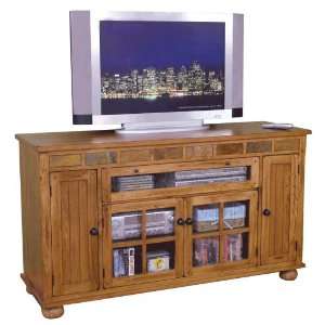  Arizona Rustic Oak and Slate Tall TV Stand Furniture 