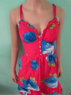 Abercrombie & Fitch Camille Red Floral Dress NWOT Size Large (L 