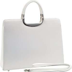  Women classic business briefcase bag handbag white Office 