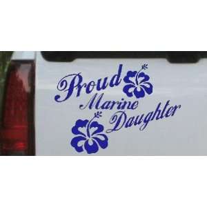 11.2in Blue    Proud Marine Daughter Hibiscus Flowers Military Car 