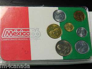Mexico 86 Campeonato Mundial De Futbol 7 Coin Set 1987 1989  