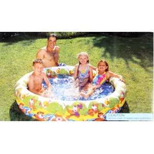  Kiddie Pool, Free With A Pump, White/Cartoon Animals Toys & Games