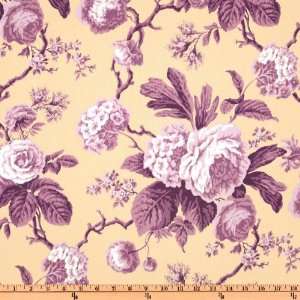 54 Wide Carver Sateen Mindy Floral Purple Fabric By The 