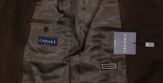 CANALI COAT $1850 DARK BROWN CASHMERE/WOOL 4 BTN WINTER TRENCH COAT 