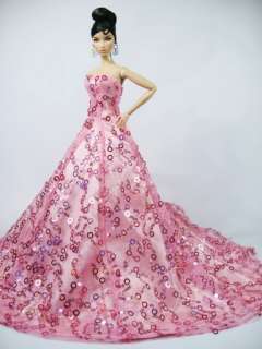 Candi Silkstone Barbie Fashion Royalty Pink Dress Gown  