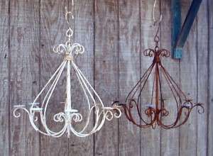 Med Wrought Iron Braided Candle Chandelier   Candelabra  