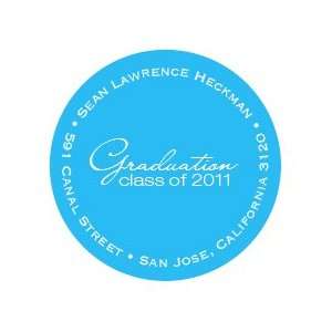  Simply Stated Light Blue Round Stickers 