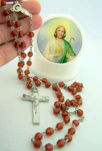 Saint Jude Rosary & Case REligious Gift Set Patron St.  