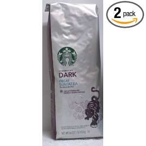 Starbucks Whole Bean Coffee, Decaf Sumatra, 16 Ounce Bags (Pack of 2 