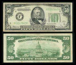 Series 1934) $50 Federal Reserve Note  VF  