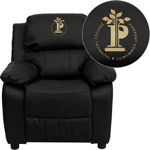 Pierpont Community & Technical College Embroidered Black Leather Kids 