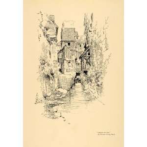  1911 Print Caudebec en Caux City Norman Irving Black 