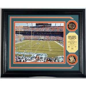  Dolphin Stadium Photo Mint With 2 24Kt Gold Coins Sports 