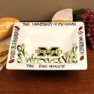   Michigan Wolverines White Ceramic Small Square Bowl