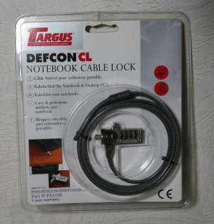 Sale is for one New Targus DEFCON CL NOTEBOOK CABLE LOCK as pictured 