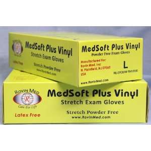  MedSoft Plus Stretch Vinyl Exam Glove, Powder Free, LG, 10 
