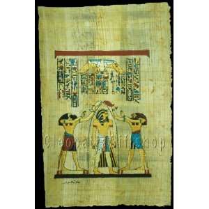  God THOTH And God HORUS Purifying King RAMSES Papyrus