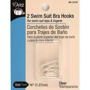 Swimsuit Bra Hooks   Clear, 1/2 (1.27cm), 2ct.