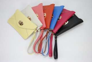 Women Genuine Leather Messenger Envelope Clutch Mini Handbag Purse 